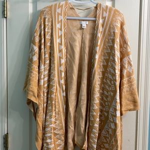 Orange Aztec print cardigan